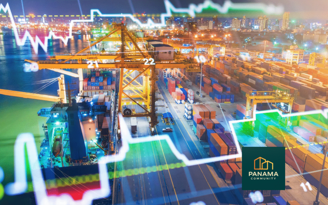 Containerhafen als Symbol für globalen Handel, wirtschaftlichen Umbruch und geopolitische Machtverschiebung in Europa