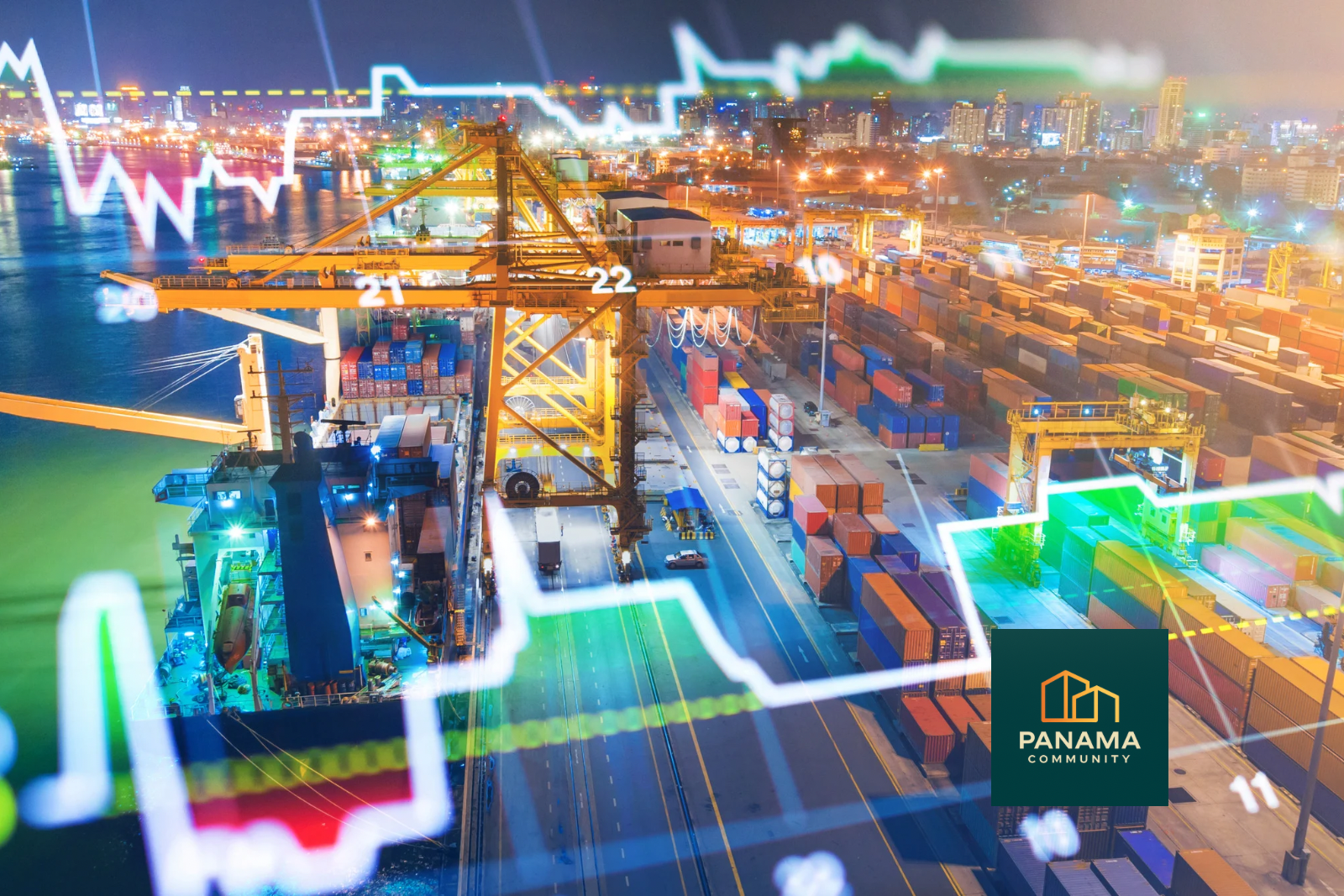 Containerhafen als Symbol für globalen Handel, wirtschaftlichen Umbruch und geopolitische Machtverschiebung in Europa