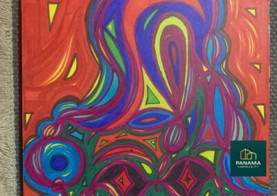 Acryl auf Holz Spaceglue Entstanden im Naturstudio in unserem Garten in Palmira