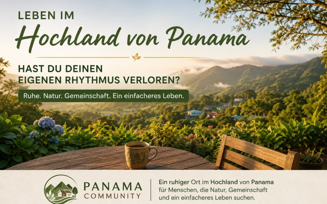 Blick über das Hochland von Panama bei Palmira. Ein ruhiger Morgen mit Natur und Panorama.