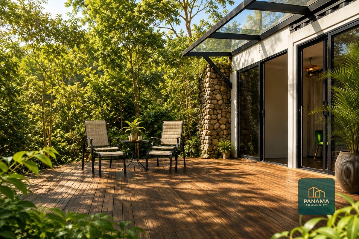 Apartment 4 Terrasse mit Gartenstühlen in Palmira bei Boquete